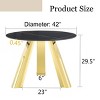 42 Inch Round Dining Table with Marble Top and Stainless Steel Legs, Sturdy and Safe Modern Kitchen Table for 4 to 6 People-Maison Boucle - 4 of 4