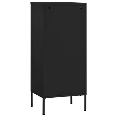 Black Steel Office Cabinet with Adjustable Shelving