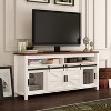 TV Stand for 55/60Inch TV, Farmhouse & Industrial Entertainment Center with Sliding Barn Door, Rustic Wood Media Console Storage Cabinet - 2 of 4