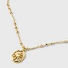 14K Gold Dipped Mother of Pearl Oval with Heart Pendant Necklace - Gold/Ivory - 4 of 4