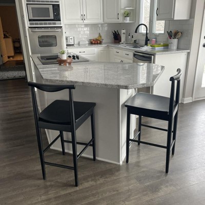 Biscoe Wood Counter Height Barstool Black - Threshold™ : Target