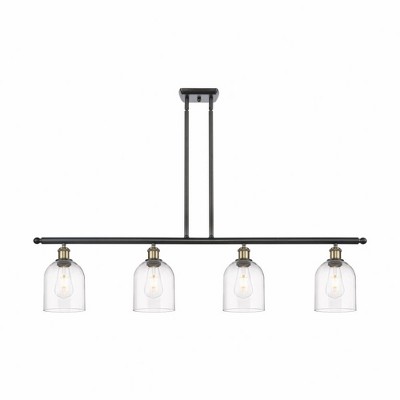 Bella - 4 Light Stem Hung Island In Industrial Style-10 Inches Tall and 48 Inches Wide