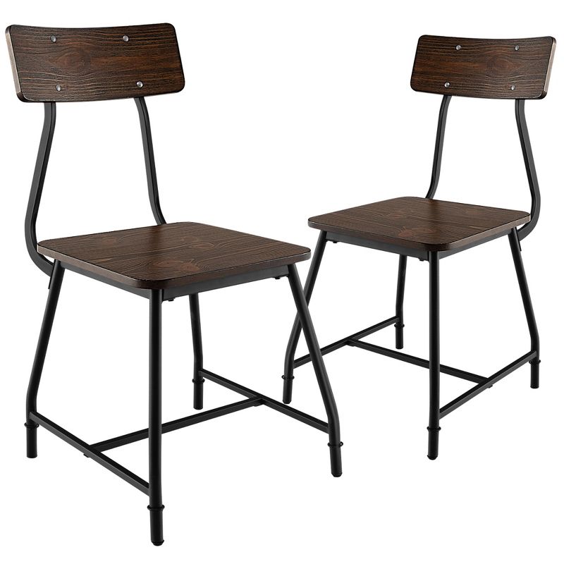 Costway Dining Room Chairs Set of 2 Modern Kitchen Dining Room Side Chair W/Metal Frame, 1 of 10
