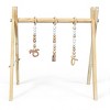 Infans Foldable Wooden Baby Gym W/3 Wooden Teething Toys Hanging Bar Baby Gift Natural - 2 of 4
