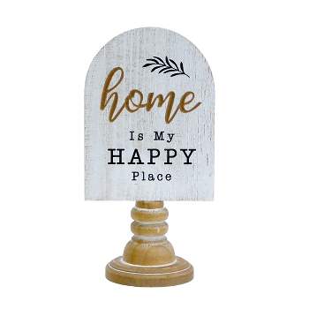 VIP Wood 11.81 in. White Home Table Top Sign