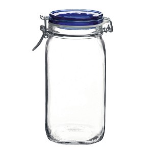 Bormioli Rocco Fido Jar with Blue Lid, Made of Premium Quality Italian Glass, Airtight Seal with Gasket - 1 of 4