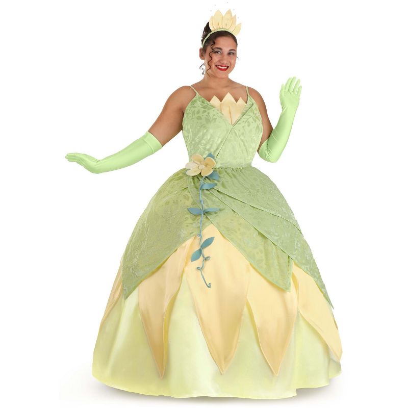 HalloweenCostumes.com Women's Plus Size Deluxe Disney Princess and the Frog Tiana Costume., 1 of 11