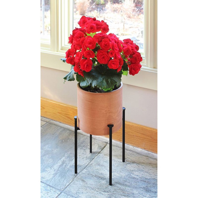 9.75&#34; Simple Minimalist Tabletop and Floor Eileen Iron Plant Stand Black - ACHLA Designs, 4 of 5
