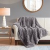 Gracie Mills Stephens Solid Plush Faux Fur Throw Blanket - Throw - Grey - 2 of 4
