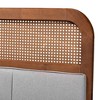 Baxton Studio Queen Esti Fabric and Wood Headboard with Rattan Light Gry/Ash Walnut: Mid-Century Design, 5 Adjustable Heights - image 4 of 4