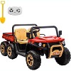 Coucheta 24V 2-Seater Ride On Dump Truck with Parent Remote Control, 4WD Electric Toy Car with Dump Bed, Bluetooth Music - 2 of 4