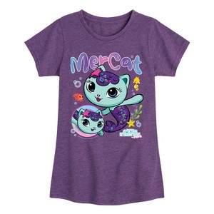 Girls' - Gabby's Dollhouse - Mercat Tee Fitted Short Sleeve Graphic T-Shirt - 1 of 4