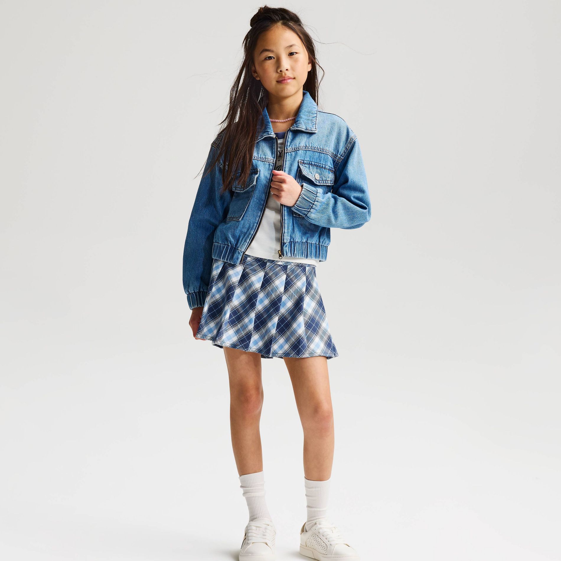 Girls' Plaid Pleated Skort with In-Built Shorts - Cat & Jack™