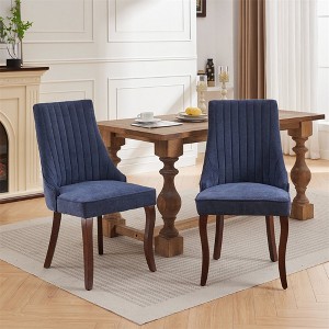 Upholstered Dining Chairs with Wooden Legs, Fabric Side Chairs for Dining Room/Kitchen/Living Room, Set of 2 - 1 of 4