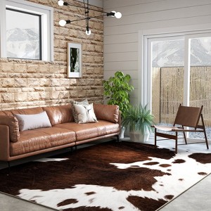 LOVEVOOK 5x7 Feet Tiger Stripe Area Rugs for Living Room, Machine Washable Animal Leopard Print Rug for Bedroom, Non-Slip Carpet for Home Decor - 1 of 4