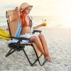 Tangkula Oversized Zero Gravity Lounge Chair Folding Recliner w/ Cup Holder & Pillow, Beige - 2 of 4