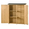 Kelly 3-tier Fir Wood Patio Tool Shed, Storage Shed Cabinet with Waterproof Asphalt Roof and Double Lockable Doors, Outdoor Furniture - Maison Boucle - 3 of 4