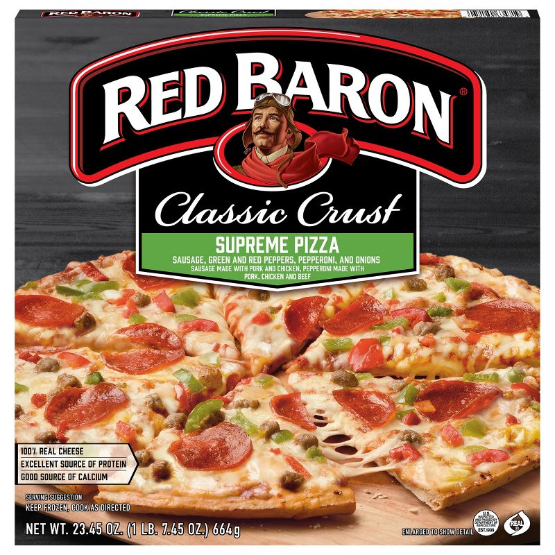 Red Baron Frozen Pizza Classic Crust Supreme - 23.45oz, 1 of 12
