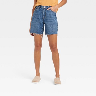 Women&#39;s High-Rise Vintage Bermuda Jean Shorts - Universal Thread&#8482; Medium Wash 6