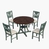 NicBex Round Dining Table Set for 4 Fabric Chairs with Special-shaped Table Legs, Storage Shelf for Dining Room - 3 of 4