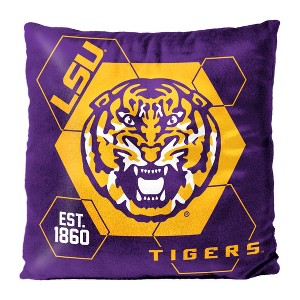 NCAA LSU Tigers Firm Density Connector Velvet Reverse Pillow - 1 of 3