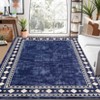 Washable Living Room Bedroom Bordered Geometric Area Rugs Indoor Contemporary Floor Carpet for Home Office - 3 of 4