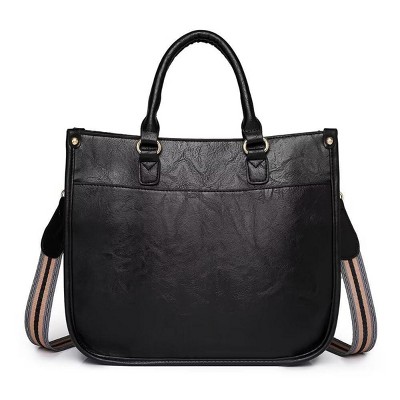 INFURNIC Backpacks Women PU Leather Shoulder Crossbody Handbag with Adjustable Strap Stylish Organizer Bag, Black, 1.56"*10.92"*12.48"