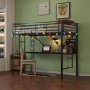CAVINAS Twin Size Black Metal Loft Bed with Ladder & Fence,Modern 68"High Bed Frame for Adults,Teens - 3 of 4