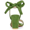 Allegra K Women's Back to College Faux Suede Open Toe Ankle Tie Back Chunky Heel Sandals - 3 of 4