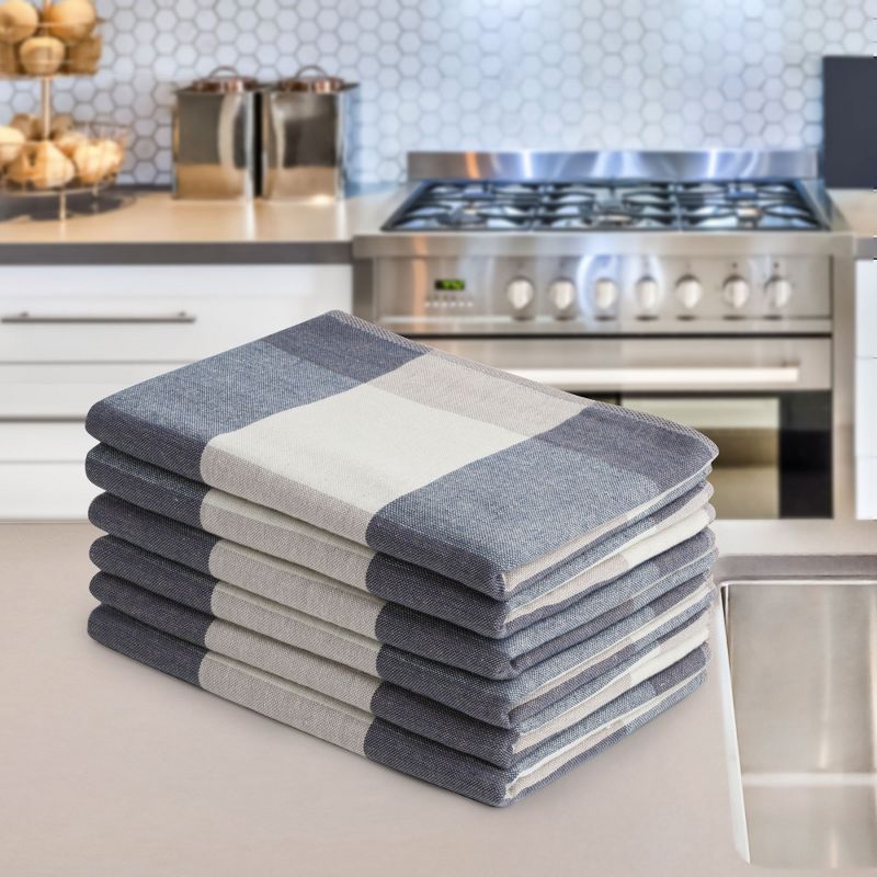 PiccoCasa 6pcs 100% Cotton Kitchen Towel Absorbent Dish Towels for Cleaning, 2 of 5