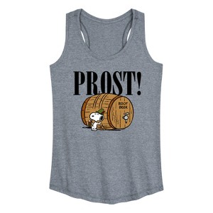 Women's - Peanuts - Prost Snoopy Root Beer Graphic Racerback Tank - 1 of 4