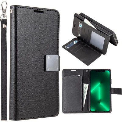 Entronix Case Compatible with iPhone 16 Plus - Foldable Leather Wallet, Card Holder & Lanyard