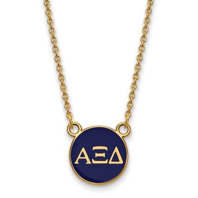 Black Bow Jewelry 14k Yellow Gold Plated Sterling Silver Alpha Xi Delta Greek Life Necklace 18 Inch