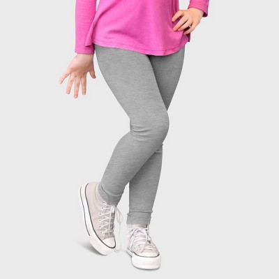 City Threads Girls 100% Cotton Leggings - USA-Made, Soft, Breathable & Sensory Friendly for Kids/Toddlers (Heather Grey)