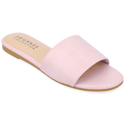 Journee Collection Womens Medium and Wide Width Kolinna Slip On Slide Flat Sandals