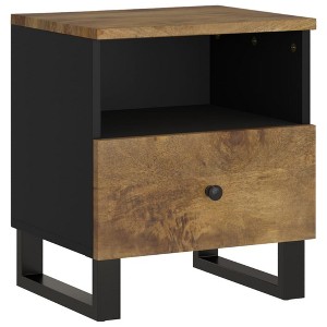vidaXL Cabinet Storage Accent Nightstand End Table for Bedroom Solid Wood - 1 of 4