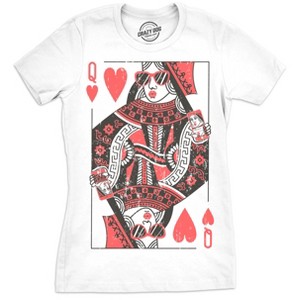 Womens Queen Of Hearts T shirt Funny Vintage Graphic Cool Cute Tee for Ladies - Crazy Dog Women's T Shirt - 1 of 4