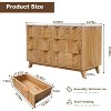 6 Drawer Wood Dresser with Faux Marble Top, 54" Wide Farmhouse Chest, Freestanding Storage Cabinet Drip Pattern Design - 2 of 4