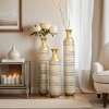 FURNIinspire Decorative Vases 24/28.7/33.5 Inch Living Room Large Metal Glazed Vase 3pcs Vintage Flower Vase Home Decor, Gold, 5.7"*5.7"*33.5" - 2 of 4