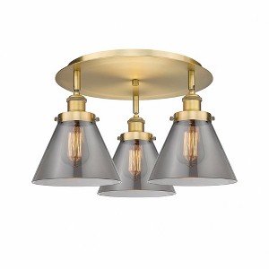 Cone - 3 Light Flush Mount In Art Deco Style-9.5 Inches Tall and 19.5 Inches Wide - 1 of 1