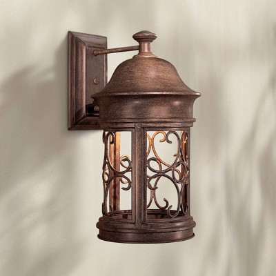 Sage Ridge 16" Vintage Rust Outdoor Wall Lantern Sconce