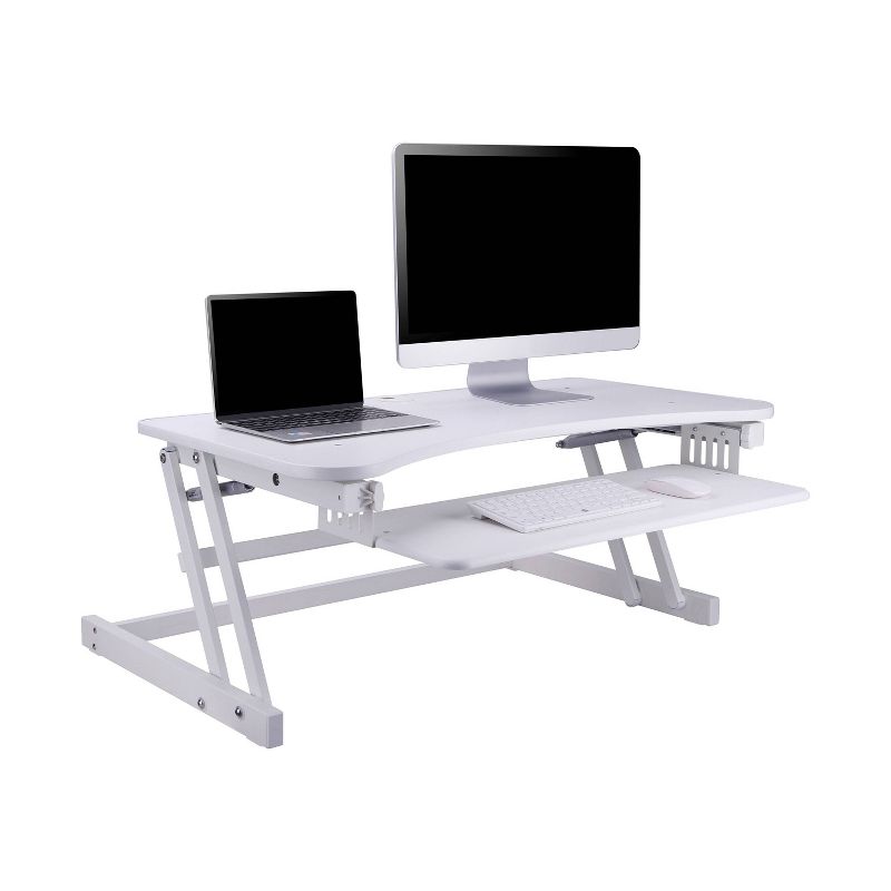 Basic Height Adjustable Sit to Stand Desk Computer Riser - Rocelco, 2 of 12