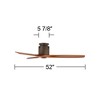 52" Casa Vieja Rustic Farmhouse 3 Blade Hugger Indoor Ceiling Fan with Remote Control Oil Rubbed Bronze Walnut Wood for Living Room Kitchen Bedroom - 4 of 4