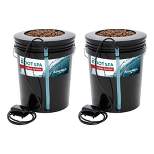 Active Aqua RS5GALSYS Root Spa 5 Gallon Hydroponic Bucket Deep Water Culture Grow Kit System with Multi-Purpose Air Hose and Air Pump, Black, 2 Pack