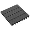vidaXL 11 pcs Decking Tiles Deep Embossed WPC 11.8"x11.8" 1 sqm Black - 3 of 4