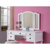 43'' Rubber Wood & MDF Contemporary dressers Set with Foldable Mirror, Storage Drawers and Padded Stool - 2 of 4