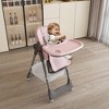 PDTEND Adjustable Baby High Chair 0-6 Years - Portable Infant Seat with Safety Belt, Locking Wheels & Easy Clean - 4 of 4