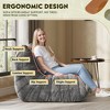 Itopfox Giant Bean Bag Chair with Memory Foam, Sofa Recliner for Living Room and Bedroom, Plush Microfiber Leather Upholstery, Ergonomic Design Black - 4 of 4