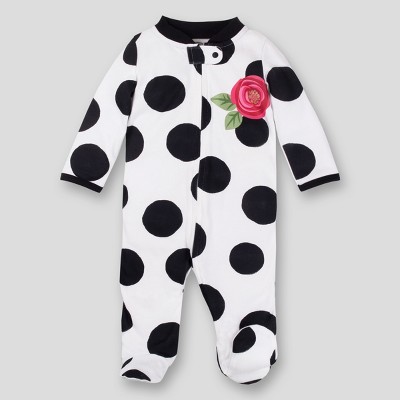 Image of Lamaze Baby Girls' Organic Cotton Rose Sleep 'N Play - Black/white 3M