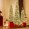 3-Piece Slim Pencil Christmas Tree Set (4ft/5ft/6ft) - 216+302+505 Branch Tips, Simulated Snow Cotton for Wintry Charm - 2 of 4